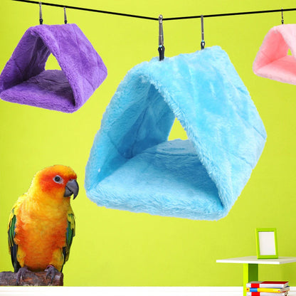 Parrot Triangle Hammock - Pure Color Parrot Parrotlet Winter Warmth Cotton Nest Hanging Cage Hanging Suspension Nest