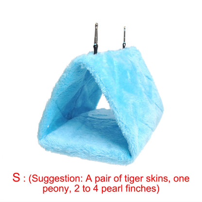 Parrot Triangle Hammock - Pure Color Parrot Parrotlet Winter Warmth Cotton Nest Hanging Cage Hanging Suspension Nest