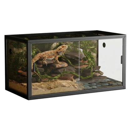 120 Gallon Reptile Terrarium, Bearded Dragon Tank 4ft x 2ft x 2ft, Reptile Enclosure with Sliding Glass Doors & Screen Ventilation Top for Lizard, Chameleon, Snake,Snake Enclosure with Easy Assembly