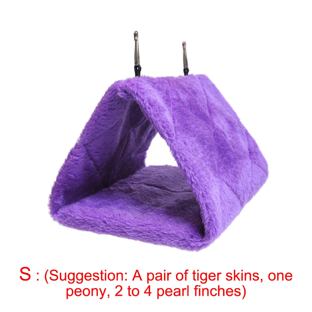 Parrot Triangle Hammock - Pure Color Parrot Parrotlet Winter Warmth Cotton Nest Hanging Cage Hanging Suspension Nest
