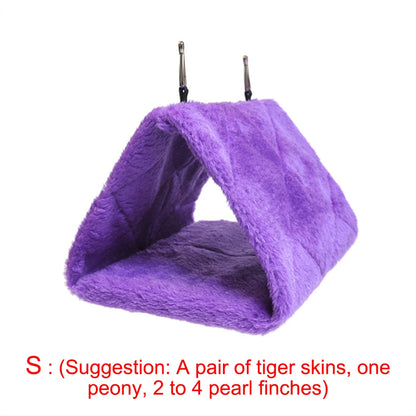 Parrot Triangle Hammock - Pure Color Parrot Parrotlet Winter Warmth Cotton Nest Hanging Cage Hanging Suspension Nest