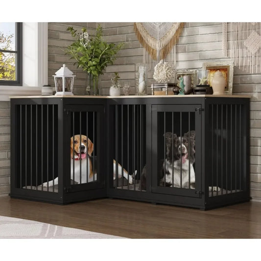 Avyrn Nook™ — Corner Double Dog Crate & Furniture Set