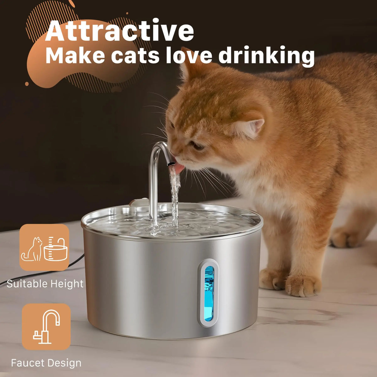 Avyrn ClearFlow™ — 2.2L Filtered Automatic Pet Fountain
