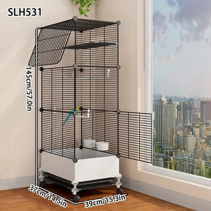 Large Splash-Proof Birdcage for Parrots, Cockatiels, Mynas, Large Thrushes, Budgerigars, and Finches - Luxurious Ornamental Villa