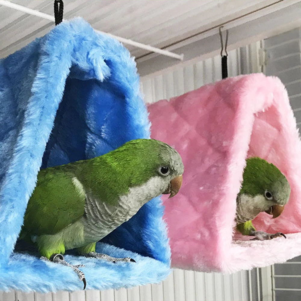 Parrot Triangle Hammock - Pure Color Parrot Parrotlet Winter Warmth Cotton Nest Hanging Cage Hanging Suspension Nest