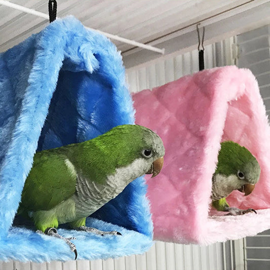Parrot Triangle Hammock - Pure Color Parrot Parrotlet Winter Warmth Cotton Nest Hanging Cage Hanging Suspension Nest