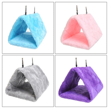 Parrot Triangle Hammock - Pure Color Parrot Parrotlet Winter Warmth Cotton Nest Hanging Cage Hanging Suspension Nest