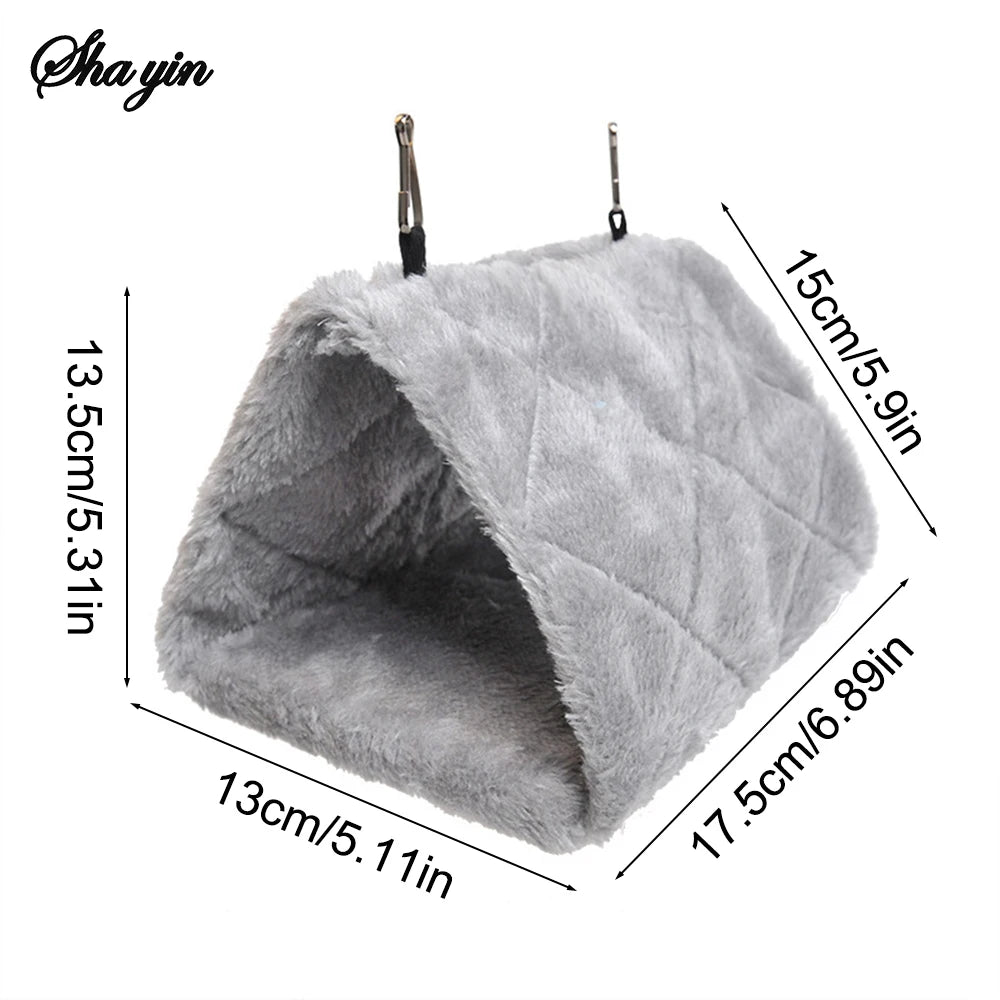 Parrot Triangle Hammock - Pure Color Parrot Parrotlet Winter Warmth Cotton Nest Hanging Cage Hanging Suspension Nest