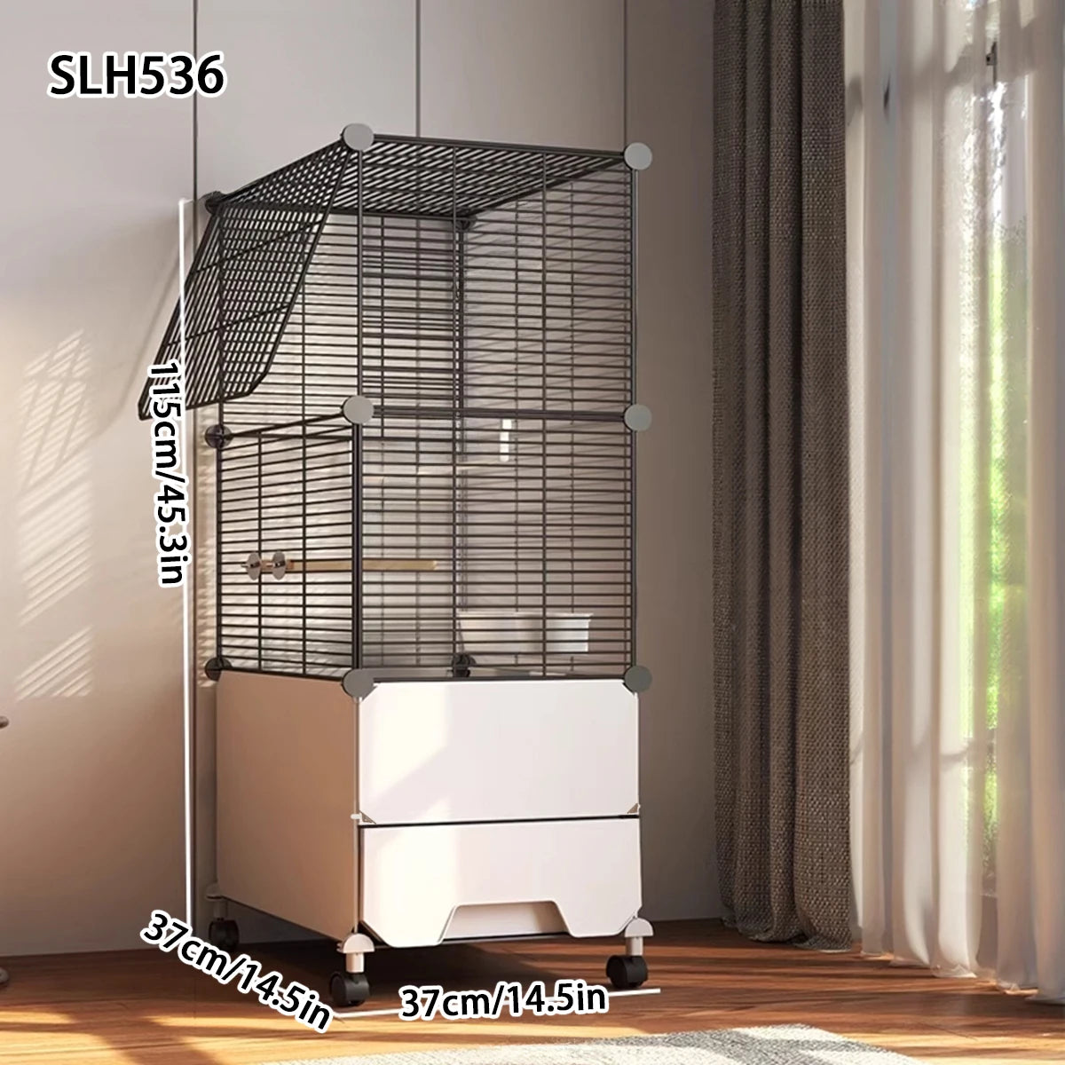 Large Splash-Proof Birdcage for Parrots, Cockatiels, Mynas, Large Thrushes, Budgerigars, and Finches - Luxurious Ornamental Villa