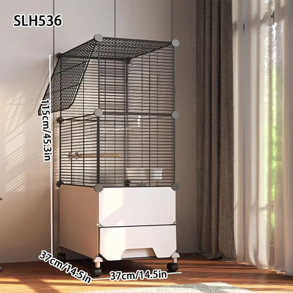 Large Splash-Proof Birdcage for Parrots, Cockatiels, Mynas, Large Thrushes, Budgerigars, and Finches - Luxurious Ornamental Villa
